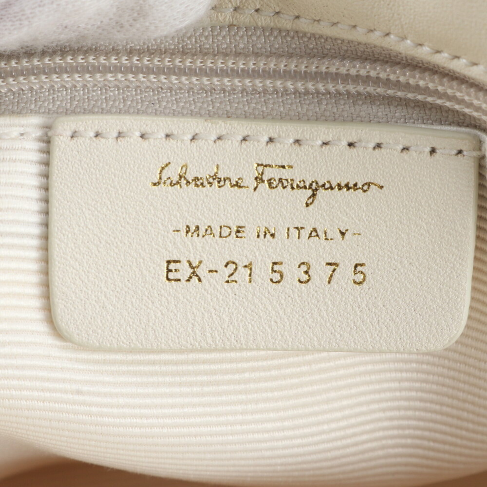 Salvatore Ferragamo Gancini Leather Canvas Tote Bag Handbag Shoulder Pink Wom... - Picture 9 of 9